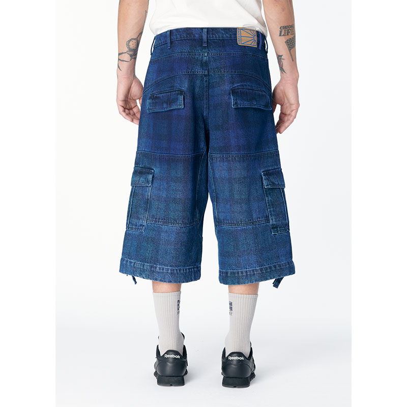 RASSVET(ラスベート)/ ALLOVER PRINTED DENIM CARGO 3/4 PANTS -MULTI-