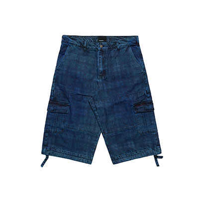 RASSVET(ラスベート)/ ALLOVER PRINTED DENIM CARGO 3/4 PANTS -MULTI-
