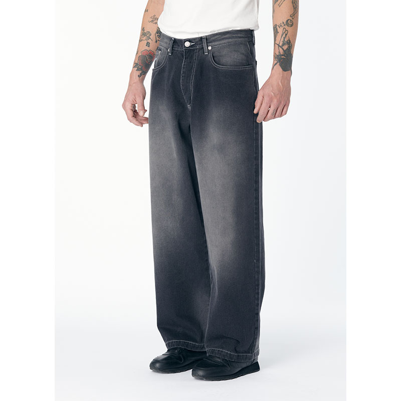 RASSVET(ラスベート)/ SPOT WASH BAGGY DENIM PANTS -BLACK-