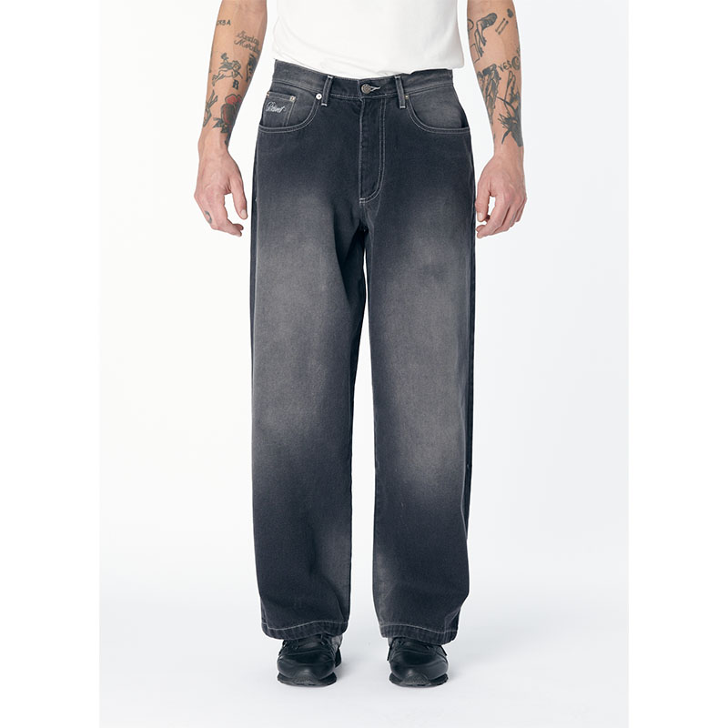 RASSVET(ラスベート)/ SPOT WASH BAGGY DENIM PANTS -BLACK-