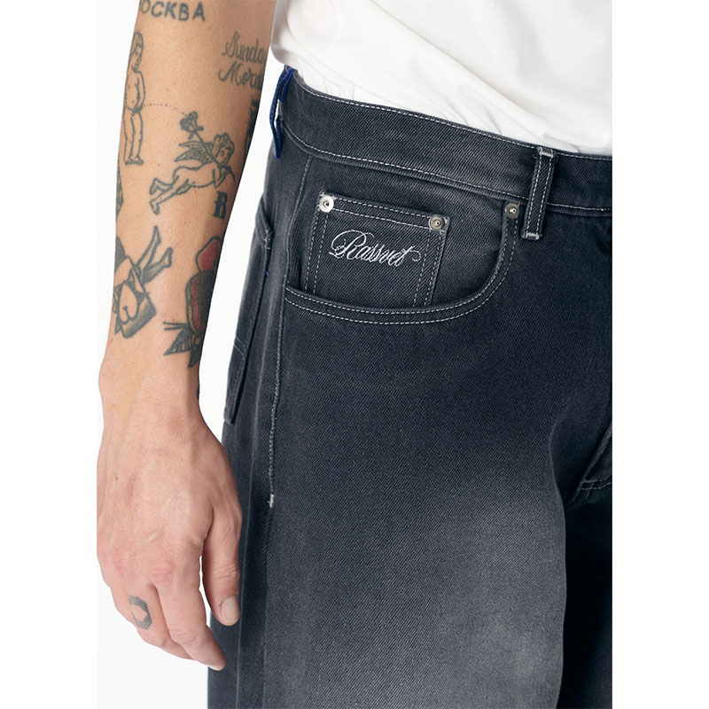 RASSVET(ラスベート)/ SPOT WASH BAGGY DENIM PANTS -BLACK-