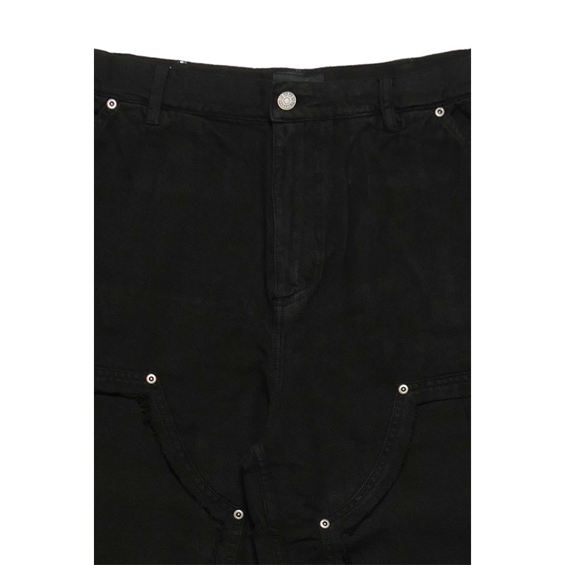 RASSVET(ラスベート)/ VINTAGE WAHE CANVAS DISTRESSED DOUBLE KNEES -BLACK-