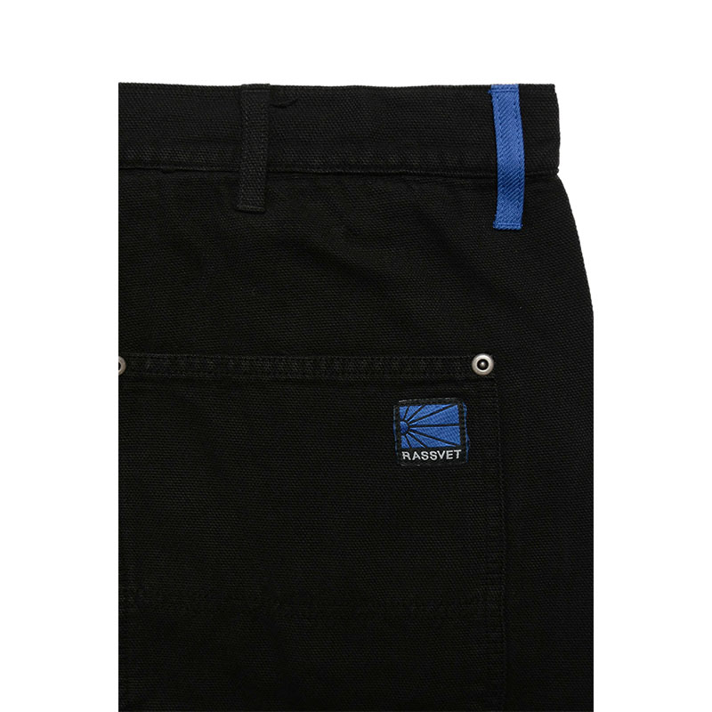RASSVET(ラスベート)/ VINTAGE WAHE CANVAS DISTRESSED DOUBLE KNEES -BLACK-