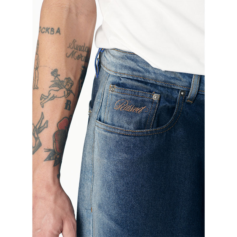 RASSVET(ラスベート)/ SHADOW WASH BAGGY DENIM PANTS -BLUE-