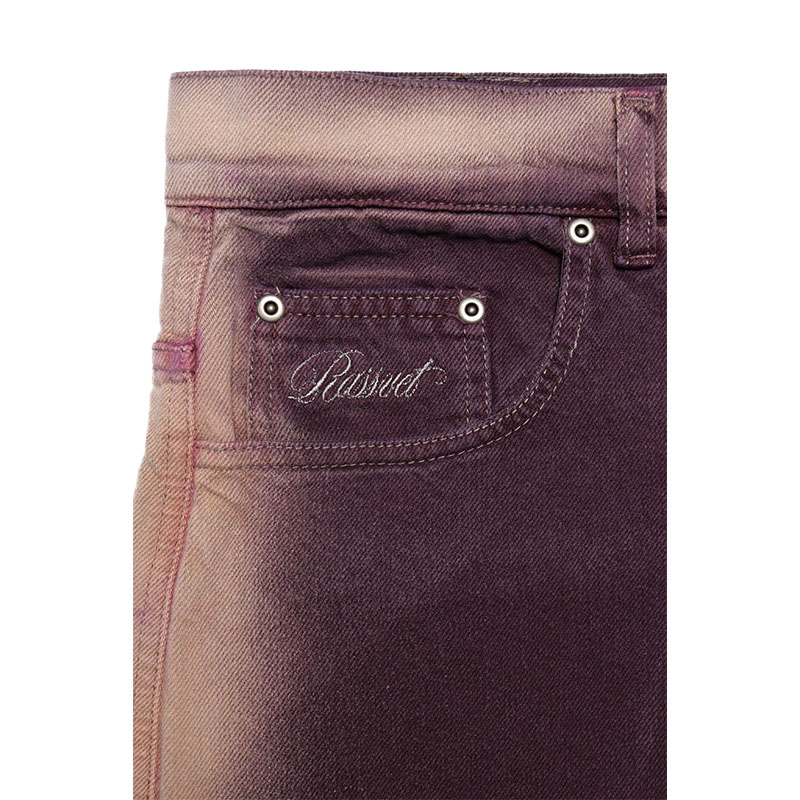 RASSVET(ラスベート)/ SHADOW WASH EXTRA BAGGY DENIM PANTS -PURPLE-