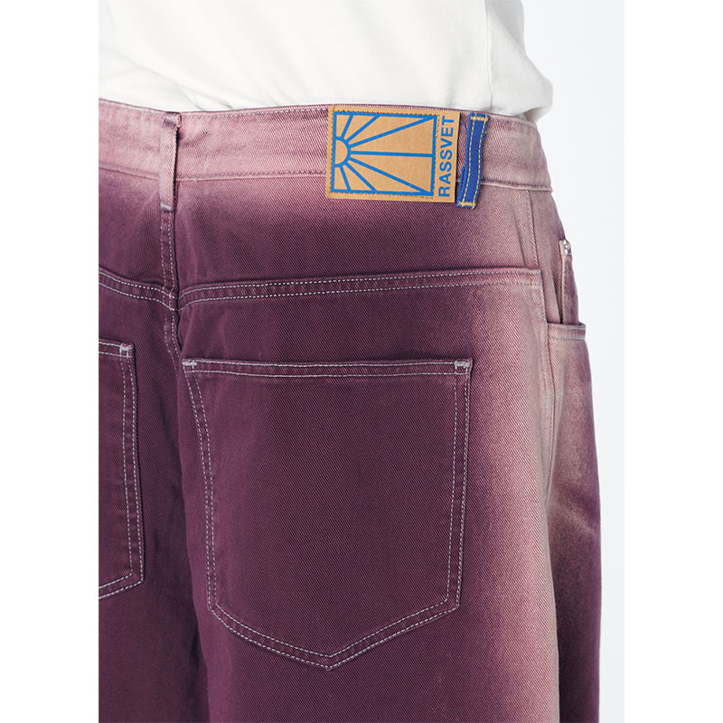 RASSVET(ラスベート)/ SHADOW WASH EXTRA BAGGY DENIM PANTS -PURPLE-