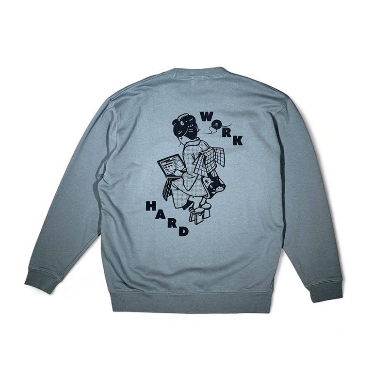 坩堝-RUTSUBO-(ルツボ)/ WORKHARD/必殺仕事人 CREW SWEAT (RUTSUBO×YU SUDA ) -3.COLOR-