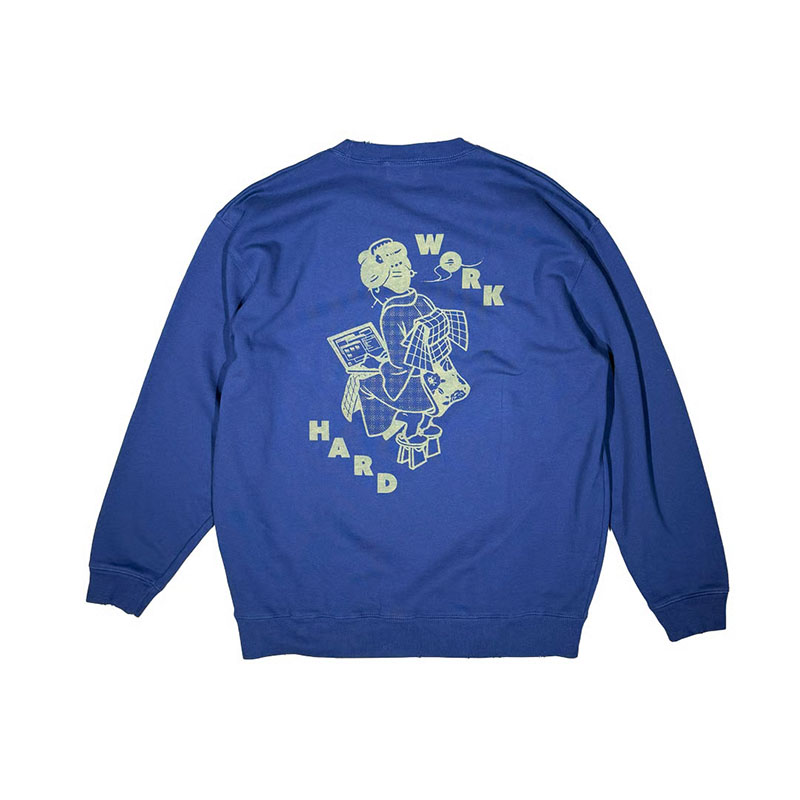 坩堝-RUTSUBO-(ルツボ)/ WORKHARD/必殺仕事人 CREW SWEAT (RUTSUBO×YU SUDA ) -3.COLOR-