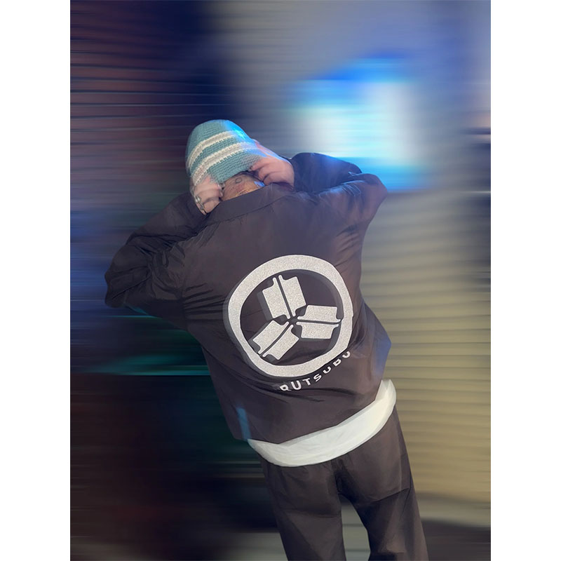 坩堝-RUTSUBO-(ルツボ)/ REFLECT KAMON TRUCK JACKET -BLACK-