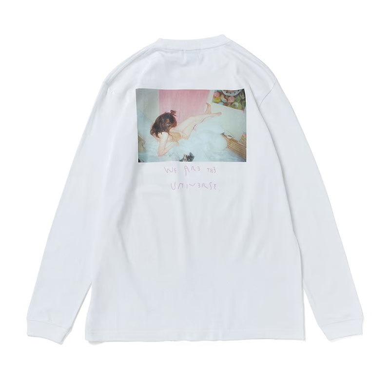 坩堝-RUTSUBO-(ルツボ)/ We are the universe Ls t-shirts (RUTSUBO×Yuri Hanamori × MOMO ) -2.COLOR-(WHITE)