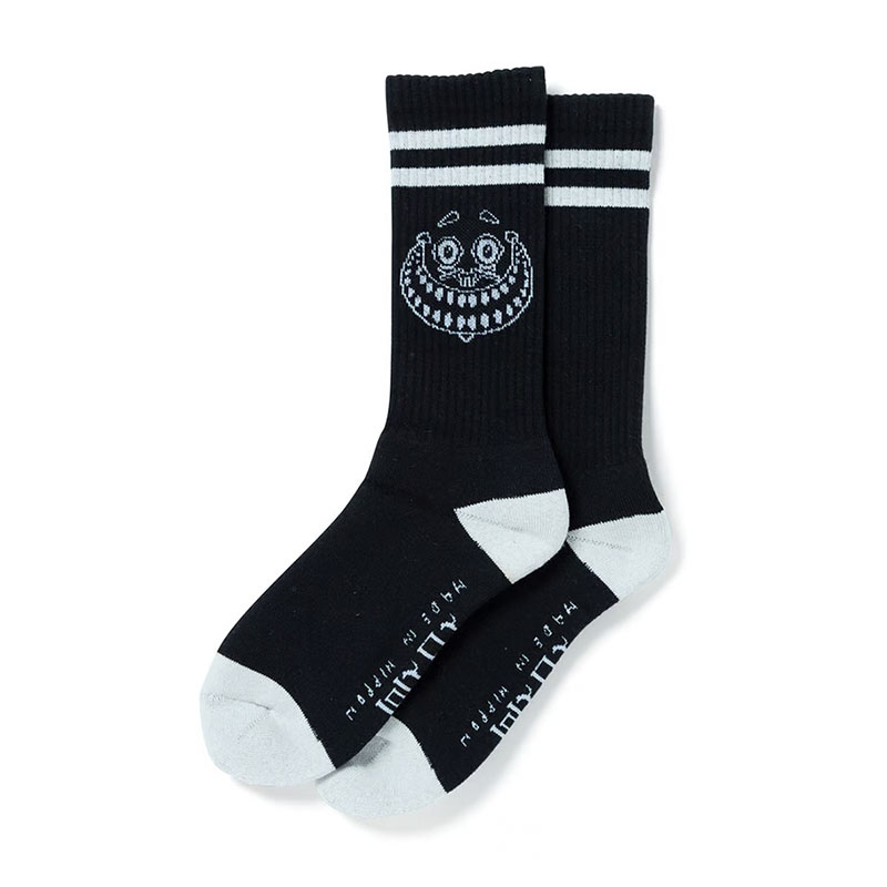 坩堝-RUTSUBO-(ルツボ)/ Monster Face Socks (RUTSUBO×yoshi47 ) -2.COLOR-(BLACK)