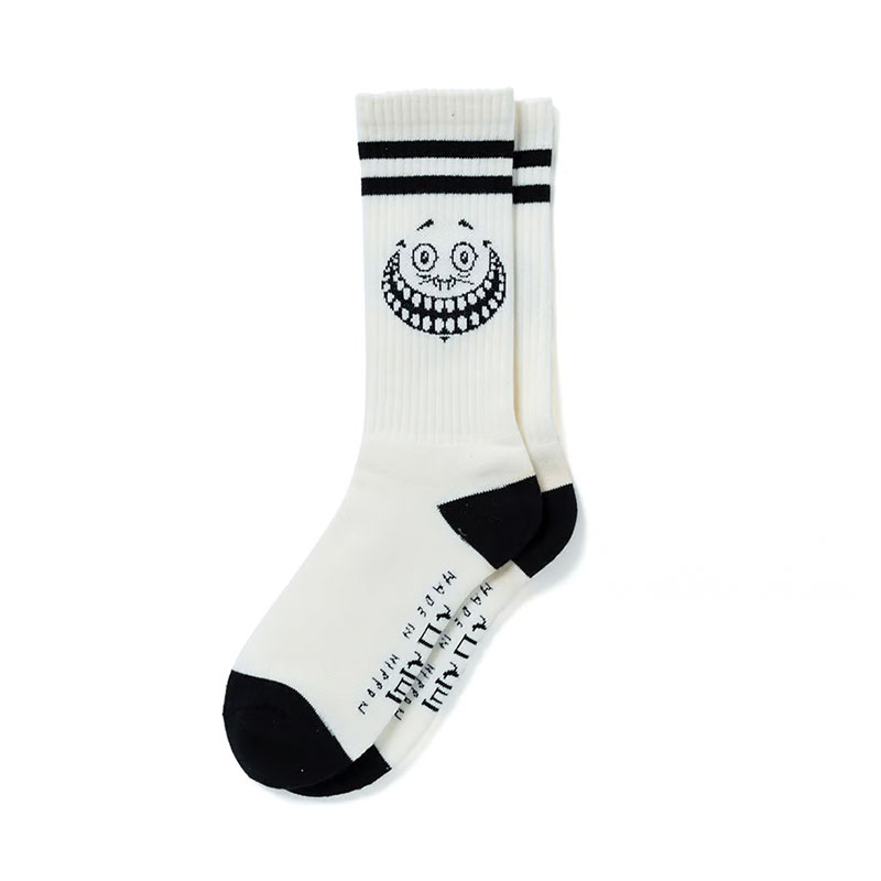 坩堝-RUTSUBO-(ルツボ)/ Monster Face Socks (RUTSUBO×yoshi47 ) -2.COLOR-(WHITE)
