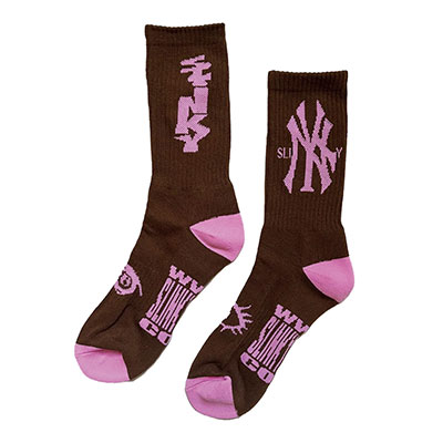 SLINKY(スリンキー)/ MORE IS MORE SOCKS -BROWN-