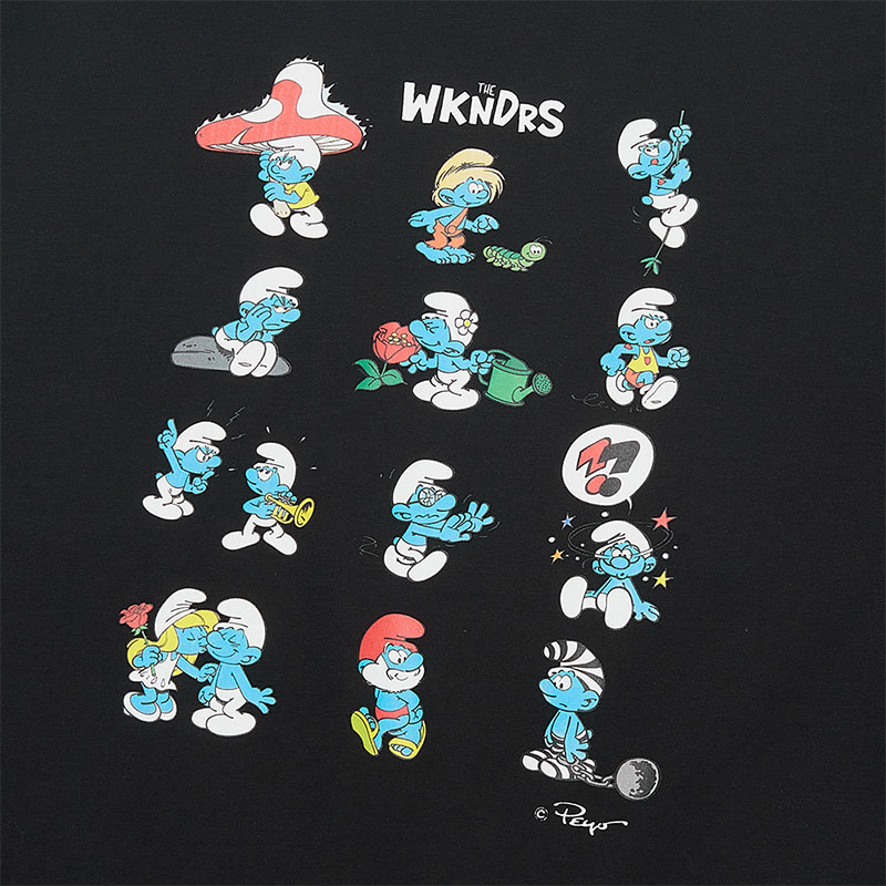 WKNDRS(ウィーケンダーズ)/ CARTOON T-SHIRT -BLACK-