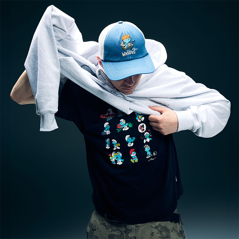 WKNDRS(ウィーケンダーズ)/ CARTOON T-SHIRT -BLACK-
