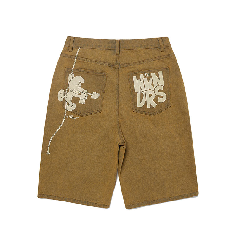 WKNDRS(ウィーケンダーズ)/ PAINTER DENIM SHORTS -3COLOR-(BROWN)