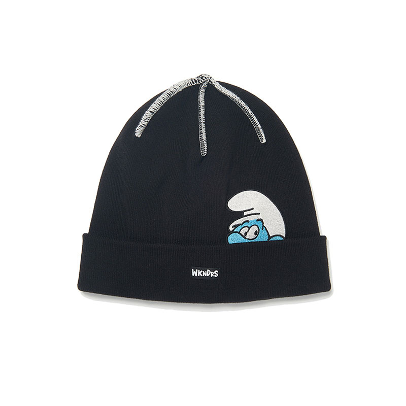 WKNDRS(ウィーケンダーズ)/ LOGO BEANIE -BLACK-