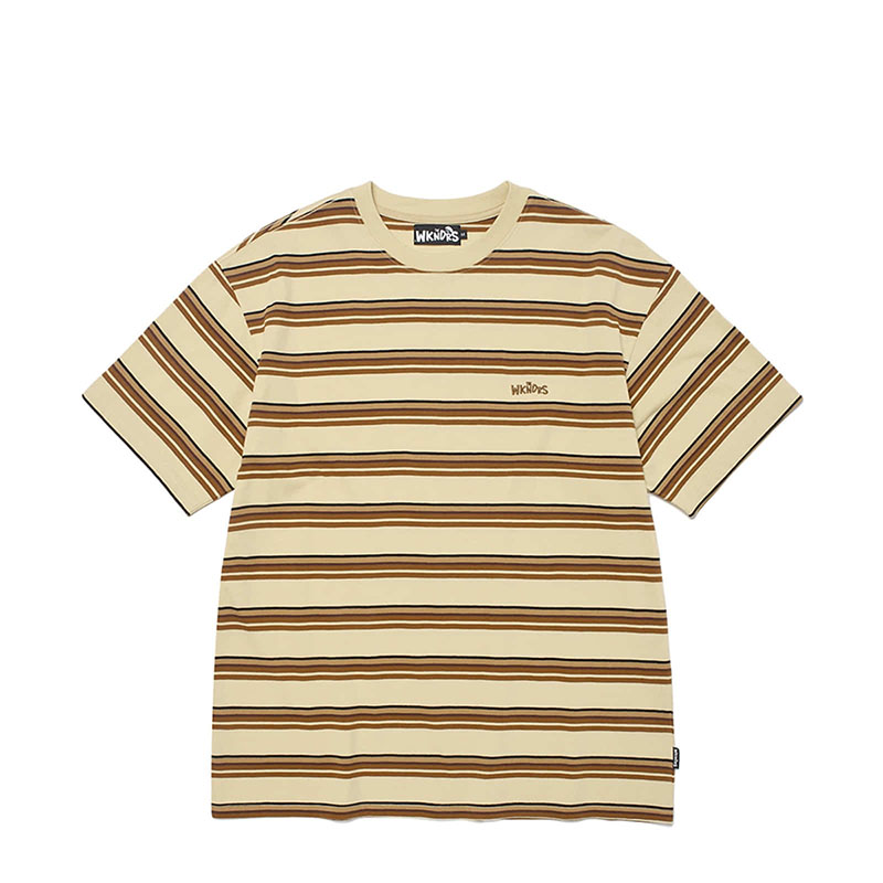WKNDRS(ウィーケンダーズ)/ MULTI COLOR STRIPED T-SHIRT -BEIGE-