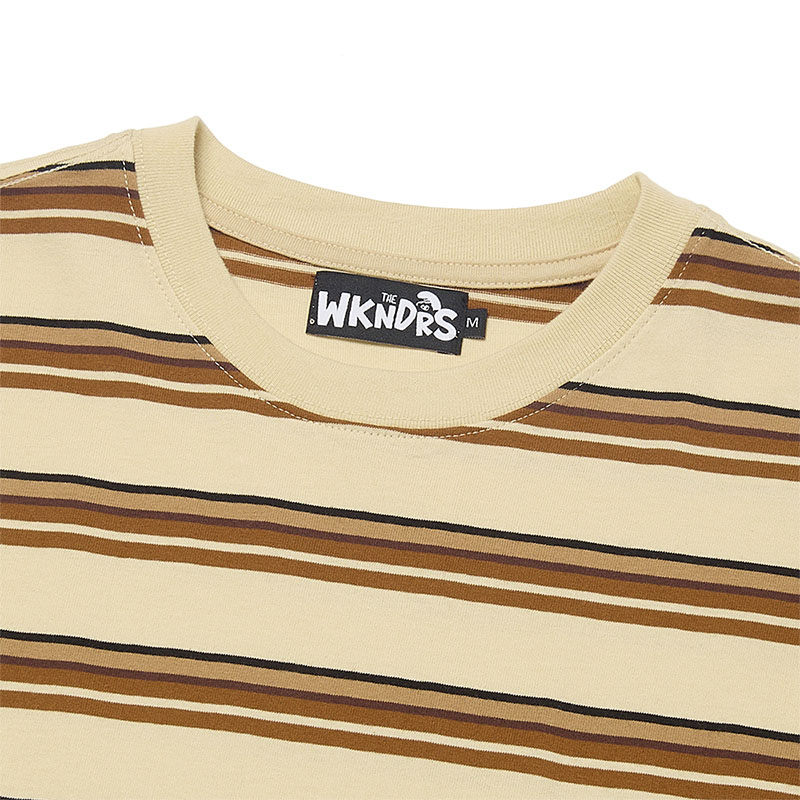 WKNDRS(ウィーケンダーズ)/ MULTI COLOR STRIPED T-SHIRT -BEIGE-