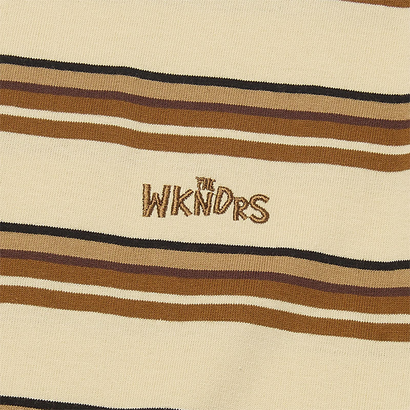 WKNDRS(ウィーケンダーズ)/ MULTI COLOR STRIPED T-SHIRT -BEIGE-