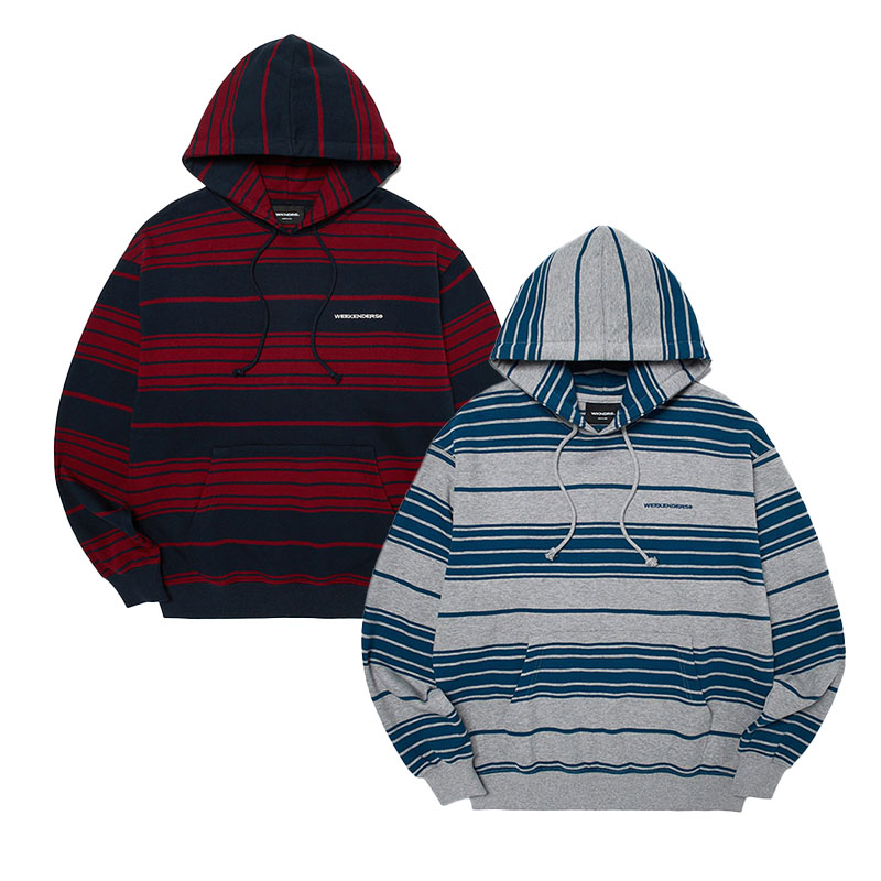 WKNDRS(ウィーケンダーズ)/ STRIPED HOODIE -2.COLOR-