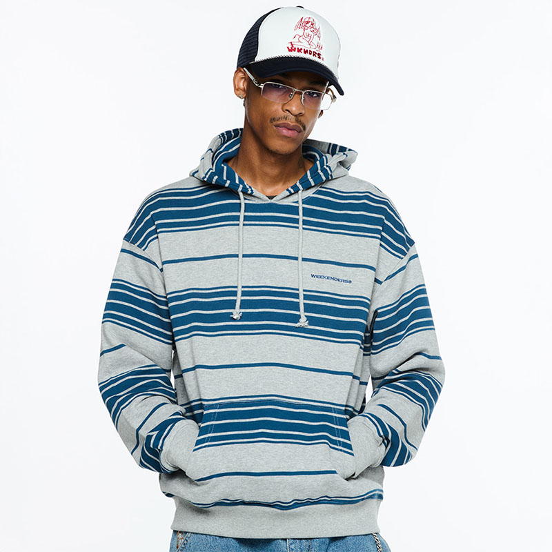 WKNDRS(ウィーケンダーズ)/ STRIPED HOODIE -2.COLOR-