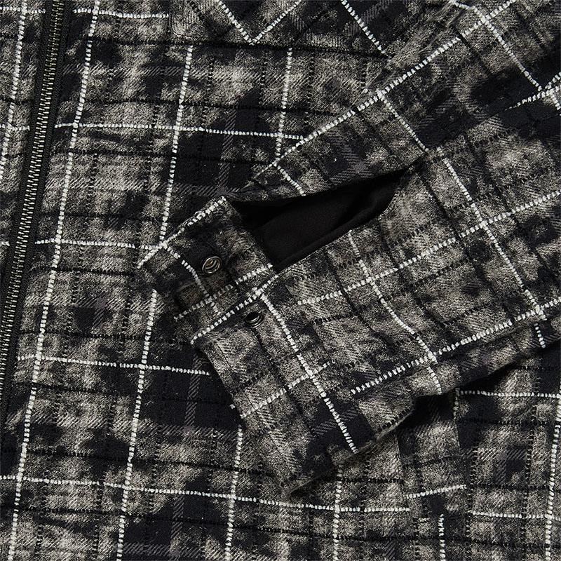 WKNDRS(ウィーケンダーズ)/ CHECKERED ZIP-UP SHIRT -BLACK-