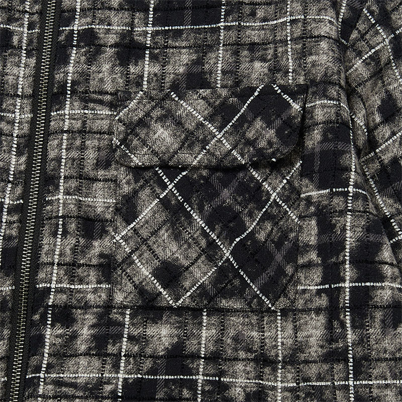 WKNDRS(ウィーケンダーズ)/ CHECKERED ZIP-UP SHIRT -BLACK-