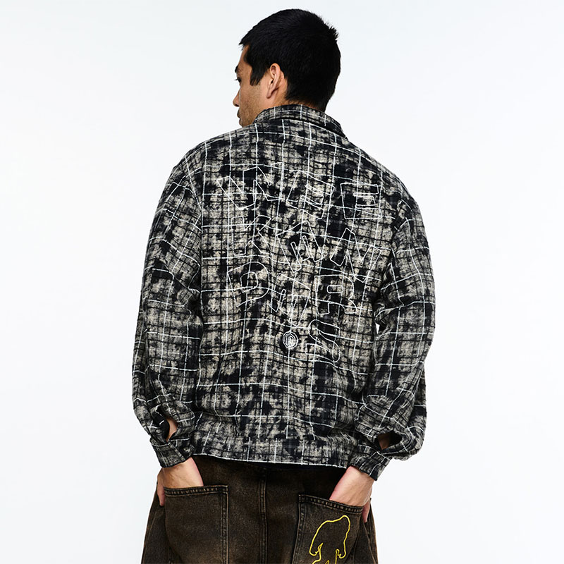 WKNDRS(ウィーケンダーズ)/ CHECKERED ZIP-UP SHIRT -BLACK-