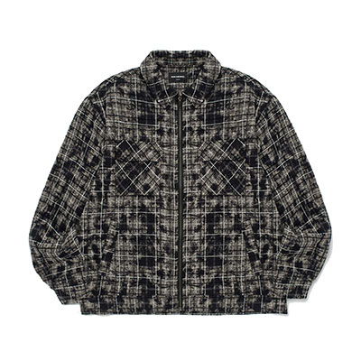 WKNDRS(ウィーケンダーズ)/ CHECKERED ZIP-UP SHIRT -BLACK-