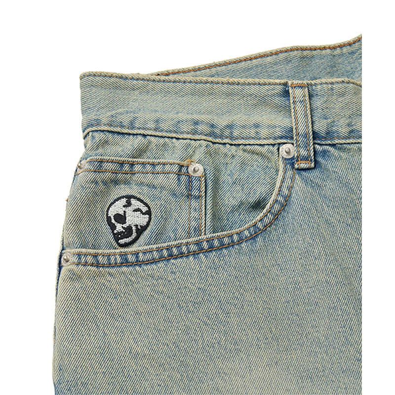 WKNDRS(ウィーケンダーズ)/ SKULL WASHED PANTS -S,DENIM-