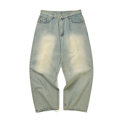 WKNDRS(ウィーケンダーズ)/ SKULL WASHED PANTS -S,DENIM-