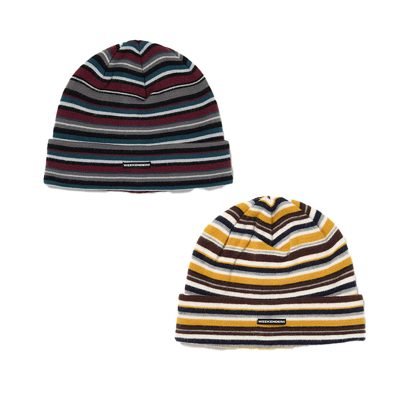 WKNDRS(ウィーケンダーズ)/ MULTI-STRIPE BEANIE -2.COLOR-
