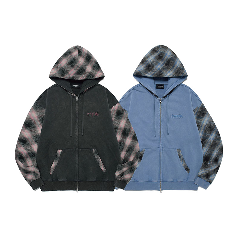 WKNDRS(ウィーケンダーズ)/ CHECKERED ZIPUP HOODIE -2.COLOR-