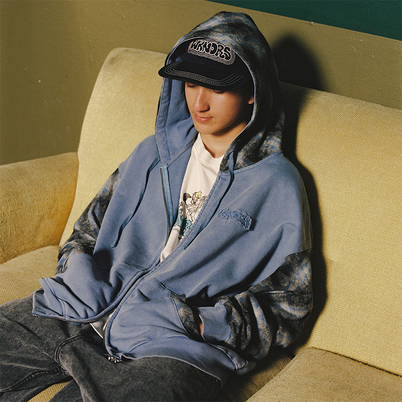 WKNDRS(ウィーケンダーズ)/ CHECKERED ZIPUP HOODIE -2.COLOR-