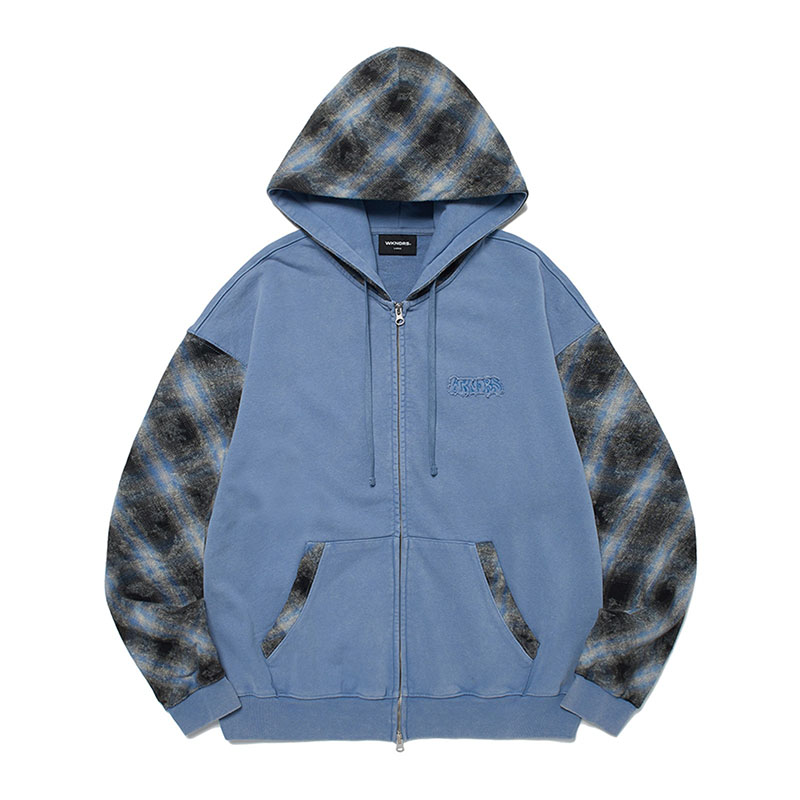 WKNDRS(ウィーケンダーズ)/ CHECKERED ZIPUP HOODIE -2.COLOR-(BLUE)