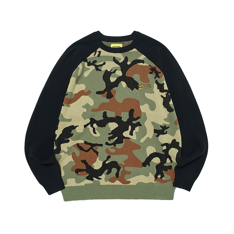 WKNDRS(ウィーケンダーズ)/ RAGLAN KNIT SWEATER -2.COLOR-(CAMO)
