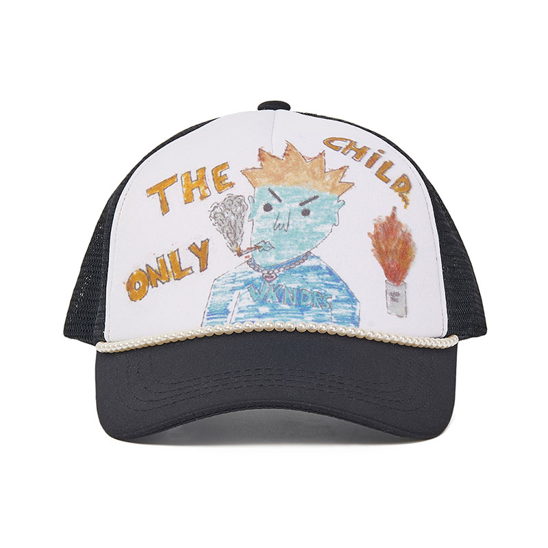 WKNDRS(ウィーケンダーズ)/ CHILD TRUCKER CAP -BLACK-