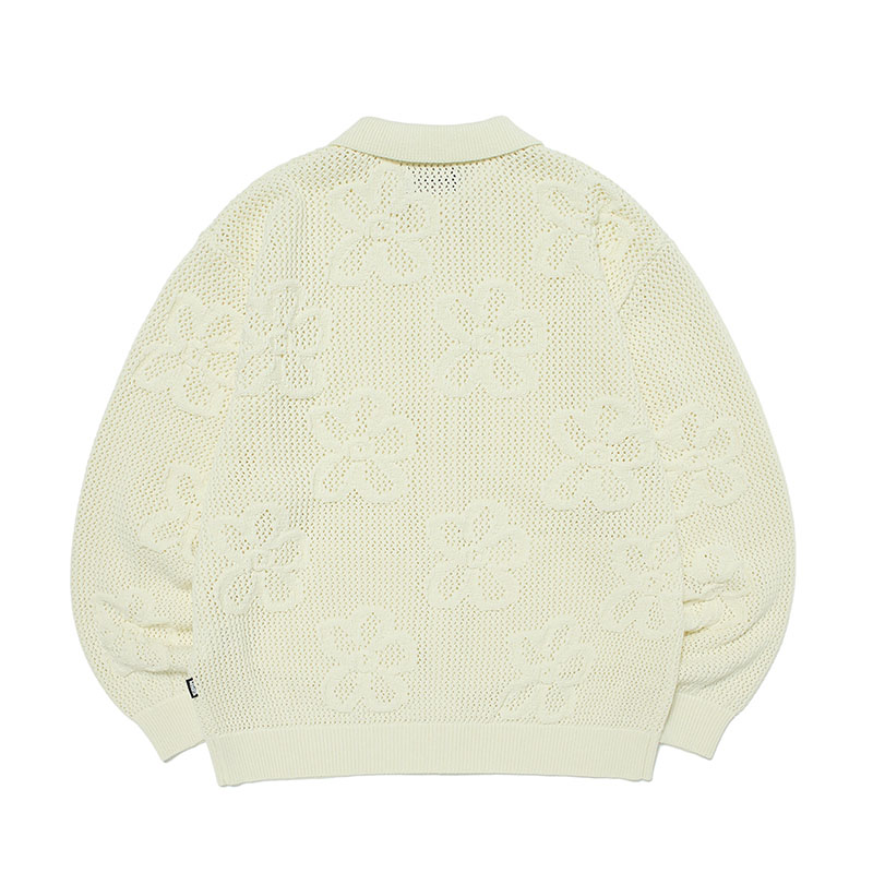 WKNDRS(ウィーケンダーズ)/ FLORAL CROCHET CARDIGAN -IVORY-