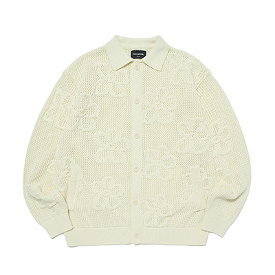 WKNDRS(ウィーケンダーズ)/ FLORAL CROCHET CARDIGAN -IVORY-