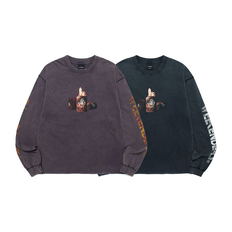 WKNDRS(ウィーケンダーズ)/ FIRE BARREL LS T-SHIRT -2.COLOR-