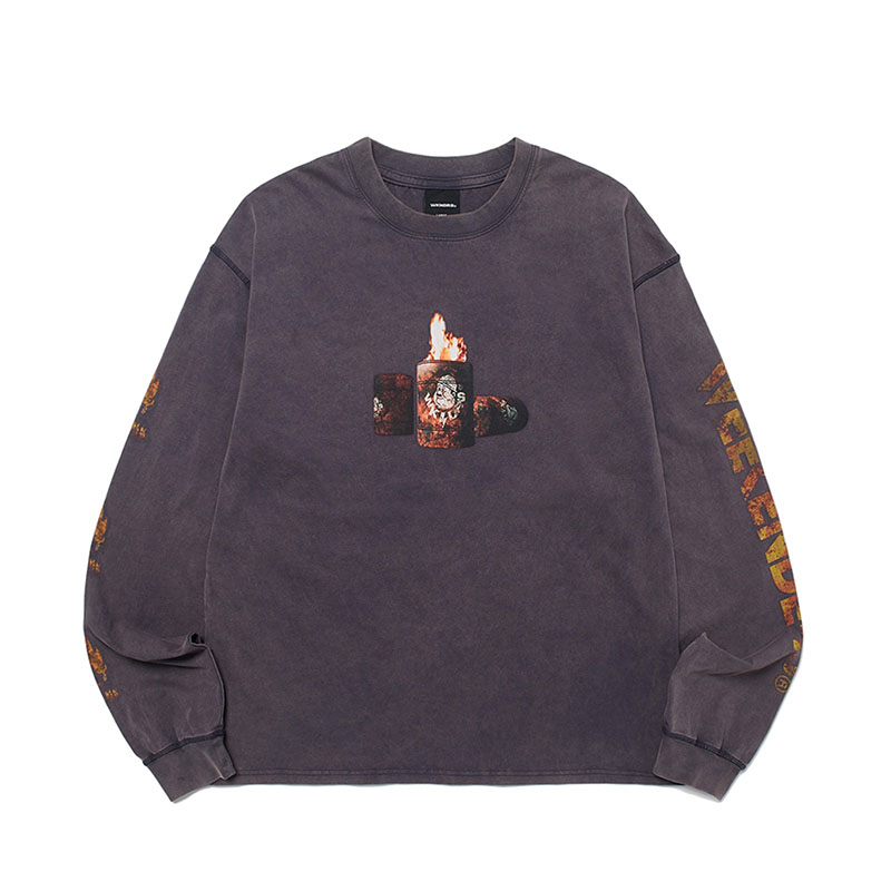 WKNDRS(ウィーケンダーズ)/ FIRE BARREL LS T-SHIRT -2.COLOR-(PURPLE)