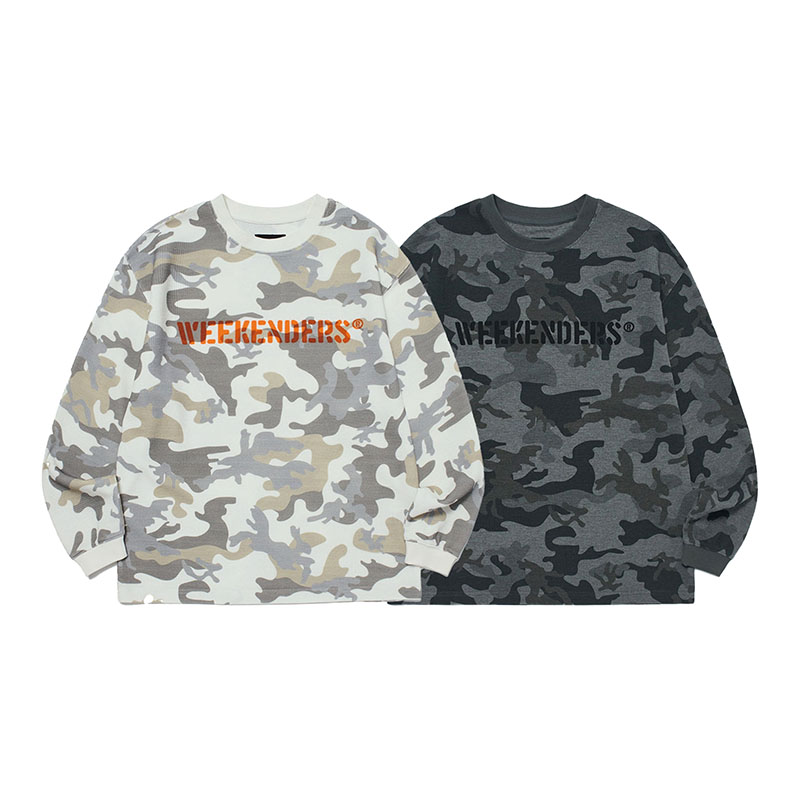 WKNDRS(ウィーケンダーズ)/ CAMO WAFFLE LS T-SHIRT -2.COLOR-