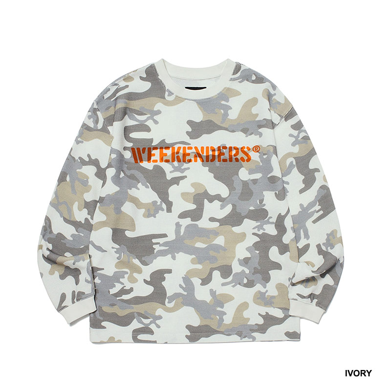 WKNDRS(ウィーケンダーズ)/ CAMO WAFFLE LS T-SHIRT -2.COLOR-