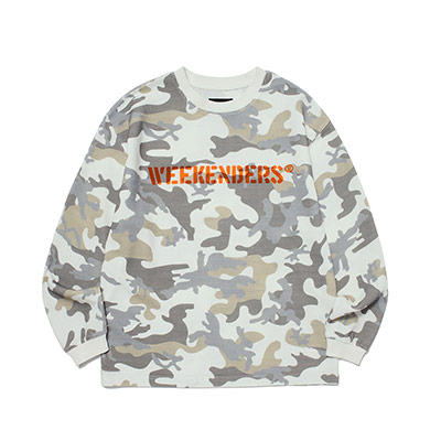 WKNDRS(ウィーケンダーズ)/ CAMO WAFFLE LS T-SHIRT -2.COLOR-