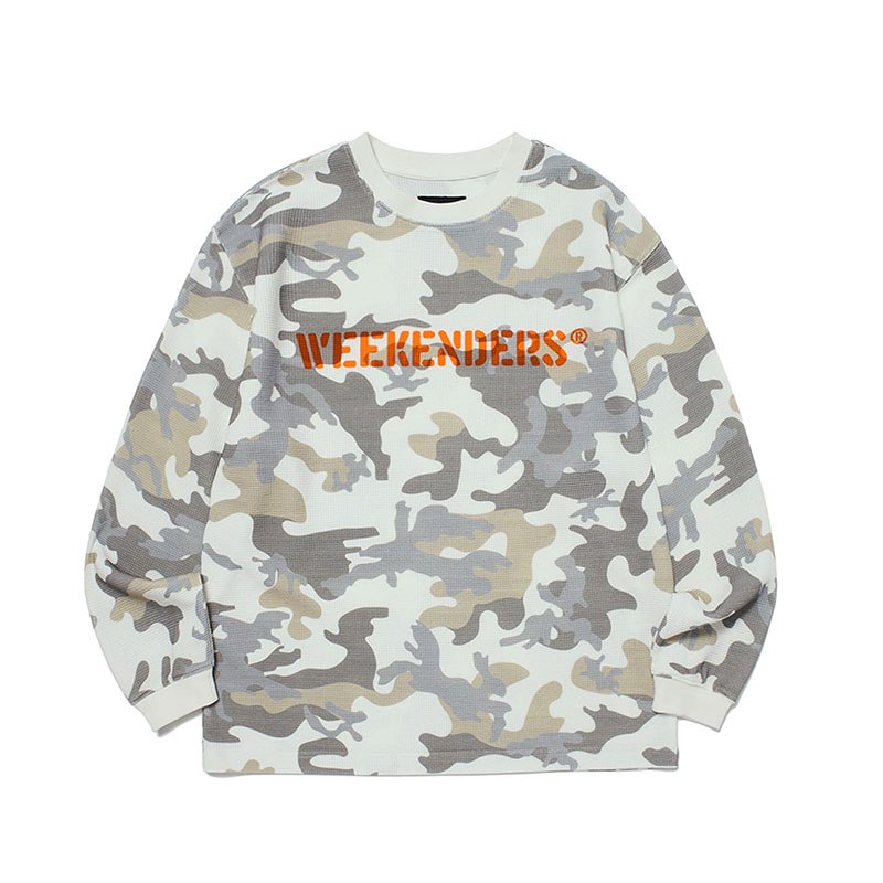 WKNDRS(ウィーケンダーズ)/ CAMO WAFFLE LS T-SHIRT -2.COLOR-(IVORY)