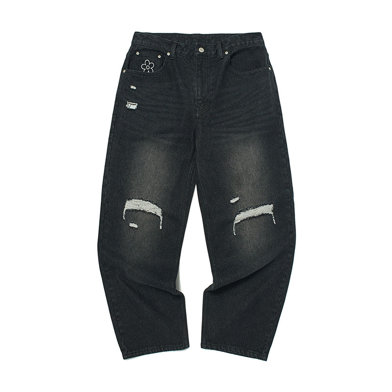 WKNDRS(ウィーケンダーズ)/ FLORAL DENIM PANTS -2.COLOR-(BLACK)