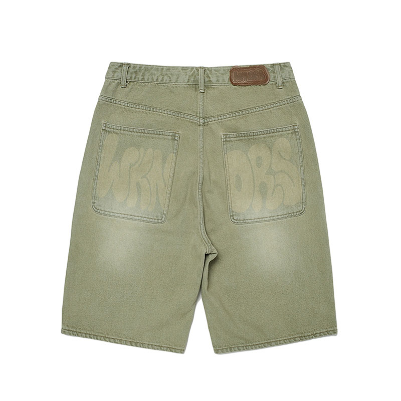 WKNDRS(ウィーケンダーズ)/ GRAFFITI DENIM SHORTS -2COLOR-(KHAKI)