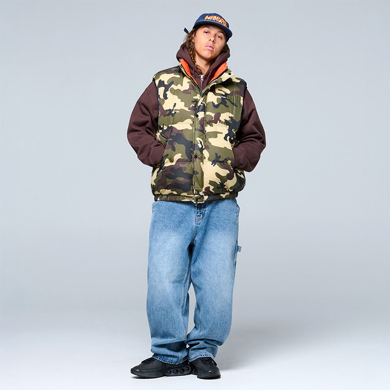 WKNDRS(ウィーケンダーズ)/ PUZZLE PUFFER VEST -CAMO-