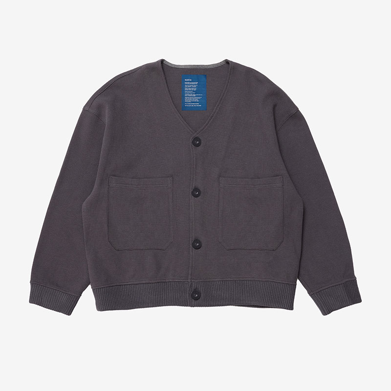 SCRT(エスシーアールティー/スクリーンテスト)/ Waffle Box Cardigan -COOL GREY-